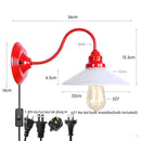 Axyaa Vintage Loft LED Wall Lamp Red Clear Glass Stair Light Fixtures