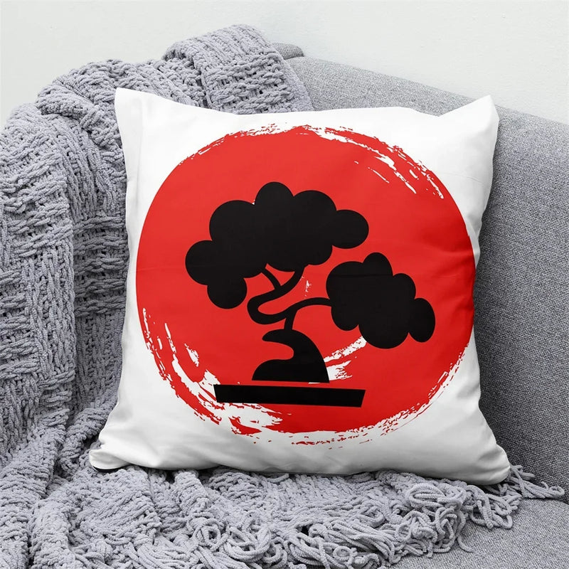 Axyaa Lucky Cat Japanese Style Sofa Bed Pillow Cover: Mount Fuji Japanese Art