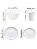 Axyaa 32pcs Reusable Plastic Cutlery Set, Wheat Bowls, Dessert Plates - Eco-Friendly Party Supplies