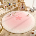 Axyaa Fluffy Geometric Love Carpet for Kids Room, Soft Anti-Slip Rug for Living Room