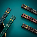 Axyaa Alloy Chopsticks Set - Asian Tableware Utensils for Sushi & Korean Cuisine