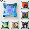Axyaa Decor Pillowcase: Flower Print Square, Bedroom & Living Room 45x45cm