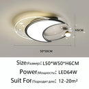 Axyaa Moon Design LED Ceiling Lamp, Luxury Remote Control Living Room Lights