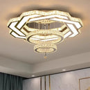 Axyaa Titanium Gold Crystal Chandelier | Modern Minimalist Bedroom Lamp