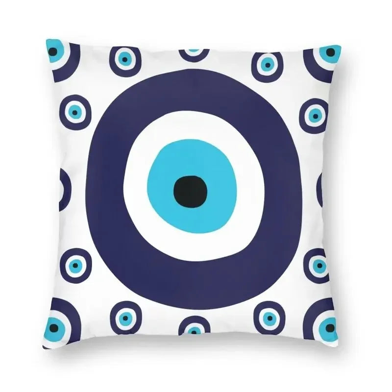 Evil Eye Black Art Cushion Cover Mystery Spirit Pillowcase by Axyaa