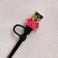 Axyaa Bear Pumpkin Silicone Straw Cover - Universal 7-8mm Sippy Stopper