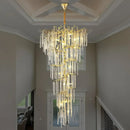 Axyaa Gold Branch Crystal Chandelier Pendant Light for High Ceiling Stairway