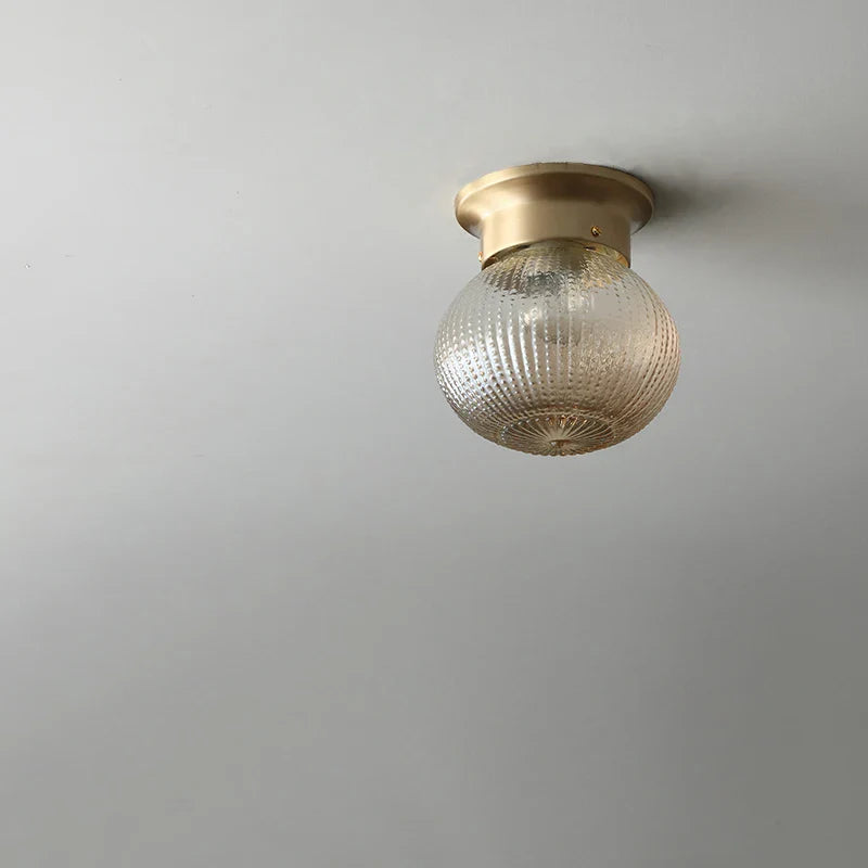 Axyaa Modern Copper Glass Ball Ceiling Lamp, LED Indoor Light Fixture