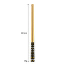 Axyaa Golden Glossy Stainless Steel Korean Chopsticks - Reusable Dinner Tableware