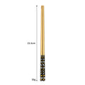 Axyaa Golden Stainless Steel Korean Chopsticks Set