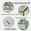 Axyaa Silver Glass Desk Clock with Crushed Diamond Edge, 30x9.6x33cm