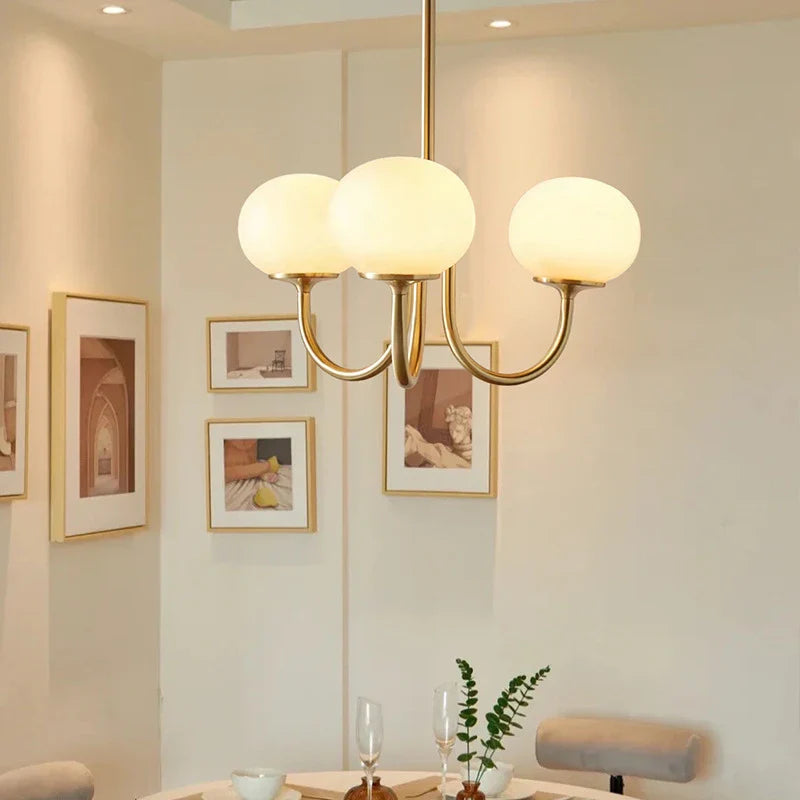 Axyaa Pink White Glass Ball Pendant Chandelier - Modern Stylish Lighting Fixtures