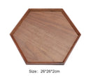 Axyaa Black Walnut Wood Japanese Tableware Hexagon Tray for Fruits and Tea