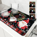 Christmas Pygmy Berry Drying Mat - Axyaa Absorbent Non-Slip Kitchen Counter Mat