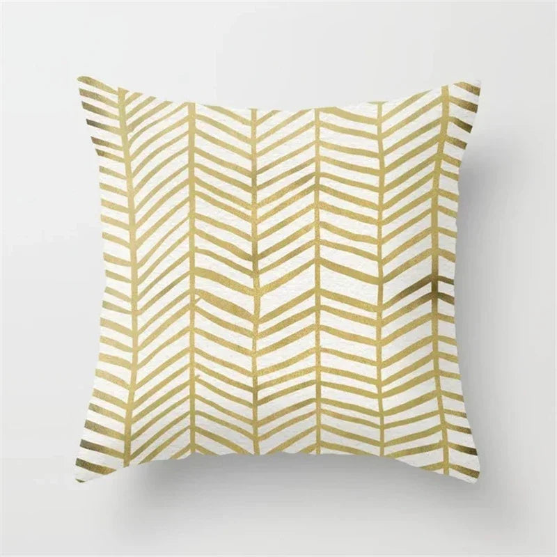 Axyaa Rose Gold Pink Palm Pillowcase 45x45cm Tropical Plants Cushion Cover