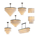 Axyaa Black Alabaster LED Chandelier for Living Dining Room