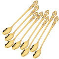 Axyaa Colorful Retro Stainless Steel Long Mixing Spoon Set for Kitchen Dining