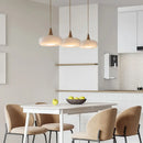 Axyaa Wooden Art Glass Chandelier LED Pendant Lights for Home Decor