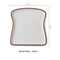 Axyaa Ceramic Toast Plate - Breakfast Salad Tray, Creative Bread Shaped Dinner Dish