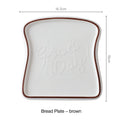 Axyaa Ceramic Bread Shaped Breakfast Plate Toast Dishes Salad Snack Tray Tableware
