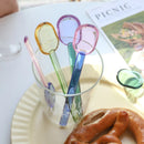 Axyaa Glass Spoon Set of 6 - Versatile Dessert Salad Coffee Soup Spoon
