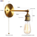 Axyaa Loft LED Wall Lights Vintage Wandlamp Living Room Bedroom Applique murale
