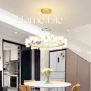 Axyaa Luxury Petals Crystal Chandelier for Living Room, Bedroom, and Restaurant