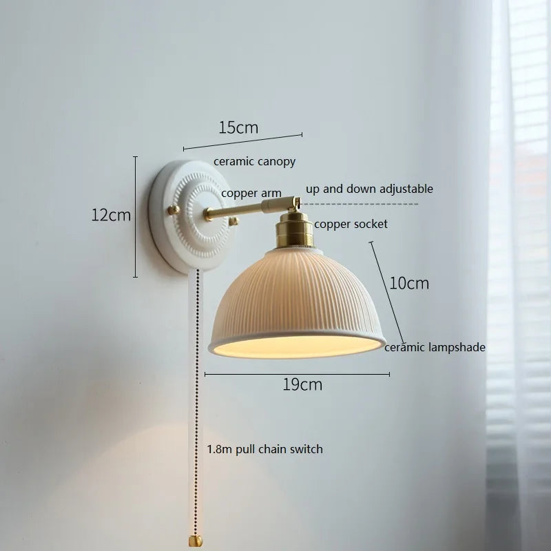 Axyaa Ceramic Wall Lamp LED Bathroom Mirror Stair Light Nordic Wandlamp