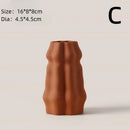 Axyaa Circular Hollow Vase Ceramic Donuts Flower Pot Abstract Home Decor Accessory