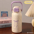 Axyaa Bow Thermo Water Bottle: Cute Design, Portable Handle, Double Drinking, Thermal Bottle