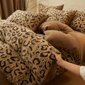 Luxury Milk Velvet Bedding Set, Floral Duvet Cover, Warm Flannel Fleece Linens