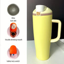 Axyaa Stainless Steel Insulated Straw Water Bottle 40oz Thermal Mug Vacuum Flask