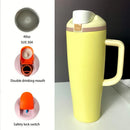 Axyaa 40oz Stainless Steel Insulated Straw Water Bottle Hot Cold Vacuum Flask Mug