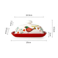Axyaa Hand-painted Ceramic Butter Plate with Lid Butter Box Cheese Plate