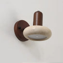 Axyaa LED Wall Sconce Yellow Travertine Pull Chain Switch, Mid Century Modern Style