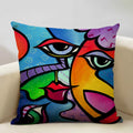 Nordic Style Abstract Painting Girl Cushion Cover by Axyaa