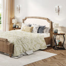 Axyaa Half-Round End Table Set, 2-Tier Wooden Semi Circle Side Table