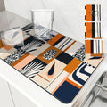 Axyaa Coffee Mat: Quick Dry Kitchen Drying Mat for Draining, Flowers Fruits Design