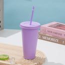 Axyaa 710ml Macaron Plastic Straw Cup - Large Capacity, Reusable, Ideal for Parties & Coffee