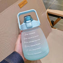 Axyaa 1.3L Straw Water Bottle for Outdoor Travel Sport Fitness - Cute Student Drinkware
