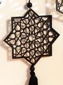 Wooden Ramadan Ornaments with Tassels - Axyaa Eid Mubarak Decor