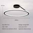 Axyaa Modern LED Round Ring Ceiling Chandelier Aluminum Dimmable Bedroom Light Fixtures