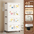 Axyaa Cartoon Storage Box: 1-6 Tier Rolling Organizer, 2 Colors - Bedroom/Living Room/Kitchen/Study