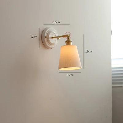 Axyaa White Ceramic Wall Lamp Modern Nordic Japanese Style LED Lighting