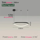Axyaa Modern Black LED Pendant Light for Bedroom, Living Room, and Study