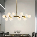 Axyaa Glass Round Pendant Chandelier for Luxury Home Decor