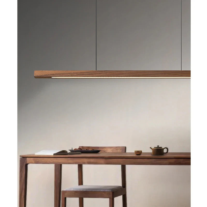 Axyaa Nordic Black Walnut Chandelier: Minimalist Dining Room Lighting