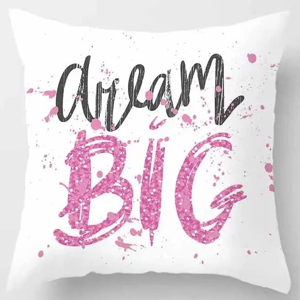 Axyaa Yellow Pink Pattern Square Pillowcase Home Decoration Cushion Cover