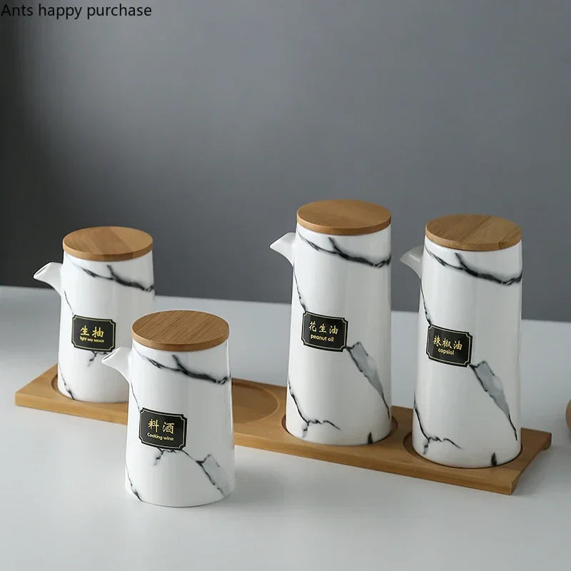 Axya Kitchen Ceramic Seasoning & Oil Bottle Set - Cooking Tools & Storage