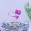 Axyaa Silicone Bow Straw Covers for Stanley Thermos Cup: Cute, 10mm Dust Proof Cap